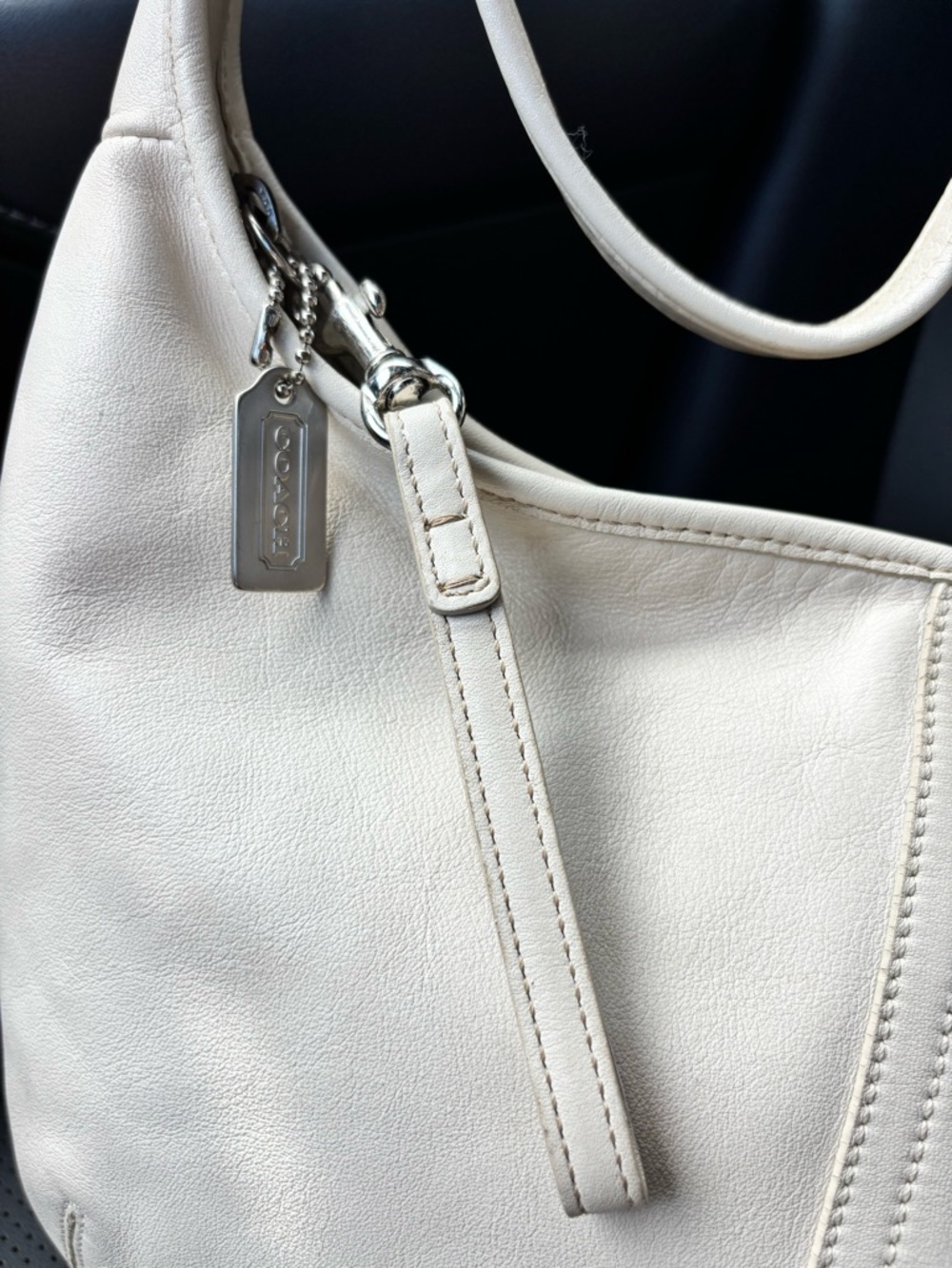 Coach Ergo White Leather Shoulder Bag Y2K Minimalist - Picture 4 of 11